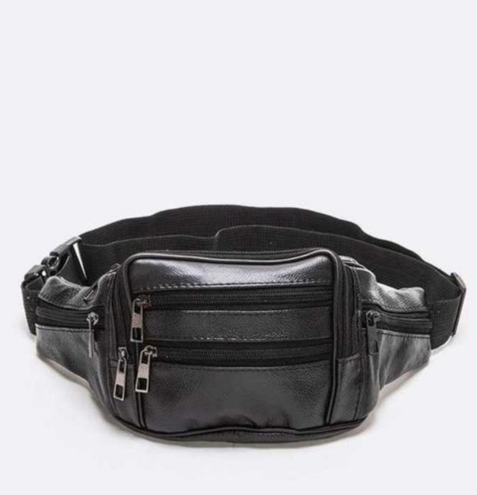 Multi Zippered Leather Fanny Pack